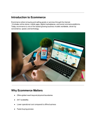 Understanding Ecommerce: Concepts, Benefits & Modern Trends