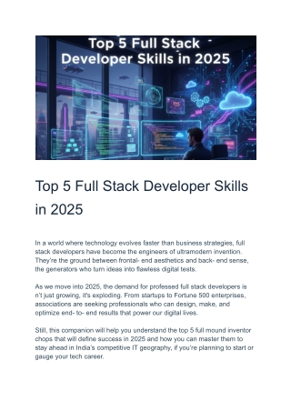 Top 5 Full Stack Developer Skills in 2025