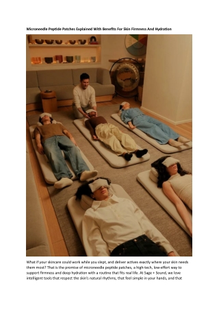 Microneedle Peptide Patches Explained With Benefits For Skin Firmness And Hydration