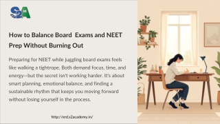 How to Balance Board Exams and NEET