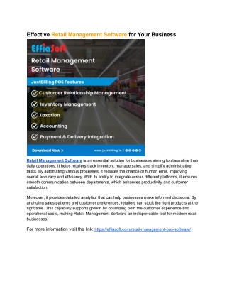 Effective Retail Management Software for Your Business