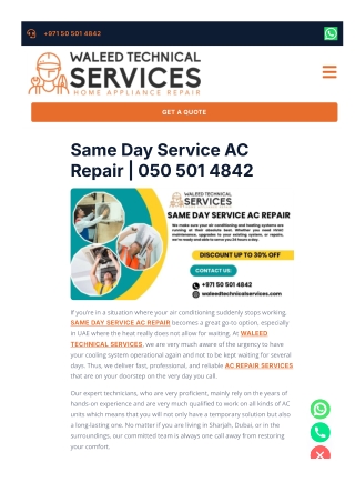 Same Day Service Ac Repair