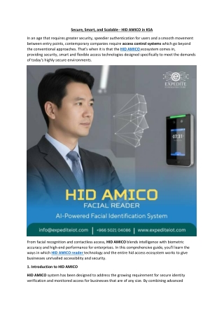 Secure, Smart, and Scalable - HID AMICO in KSA
