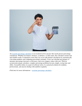 Accurate Percentage Calculator – Precise & Reliable Results