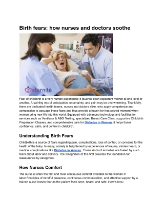 Birth fears_ how nurses and doctors soothe