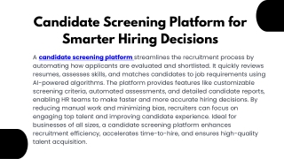 Candidate Screening Platform Streamline Your Hiring Process