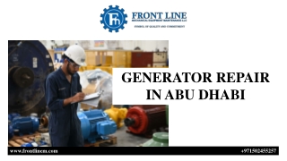 GENERATOR REPAIR IN ABU DHABI
