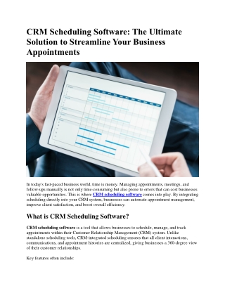 CRM Scheduling Software