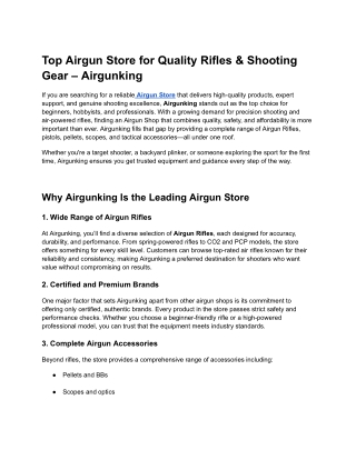 Top Airgun Store for Quality Rifles & Shooting Gear – Airgunking