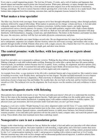 Foot and Ankle Specialist Surgeon: Balancing Function and Aesthetics