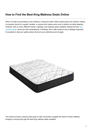 How to Find the Best King Mattress Deals Online