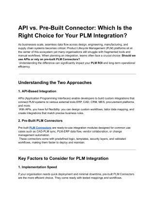 API vs. Pre-Built Connector_ Which Is the Right Choice for Your PLM Integration_
