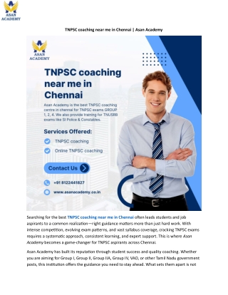 TNPSC coaching near me in Chennai