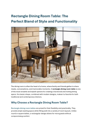 Rectangle Dining Room Table The Perfect Blend of Style and F