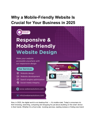 Why a Mobile-Friendly Website Is Crucial for Your Business in 2025