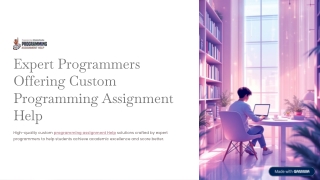 Expert Programmers Offering Custom Programming Assignment Help
