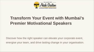 Motivational Speaker In MUmbai
