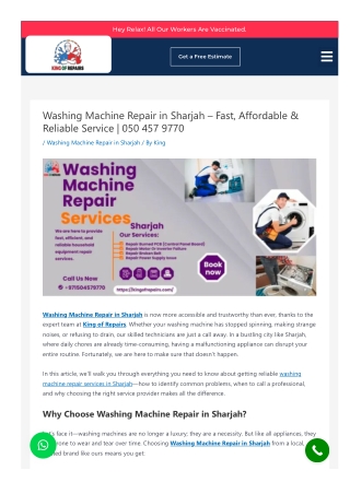 Washing Machine Repair in Sharjah by king of Repairs