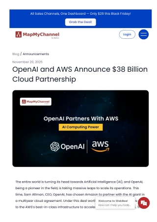 OpenAI and AWS Announce $38 Billion Cloud Partnership
