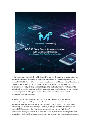 MetaReach Marketing – Best Bulk SMS Service Provider ;Fast & Reliable