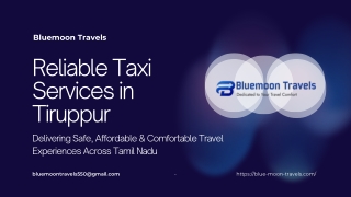 Bluemoon Travels – Reliable Taxi Services in Tiruppur