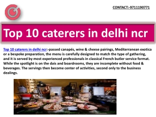 Top 10 caterers in delhi ncr
