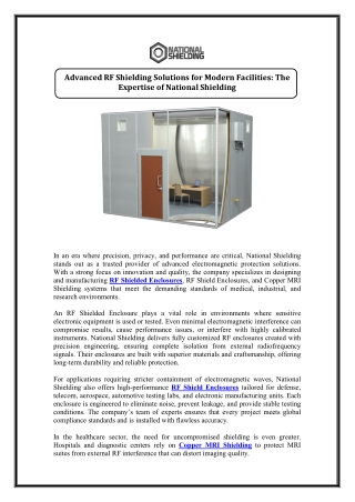 RF Shielded Enclosure