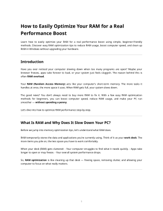 How to Easily Optimize Your RAM for a Real Performance Boost