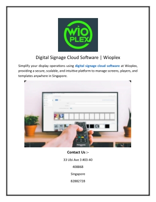 Digital Signage Cloud Software  Wioplex