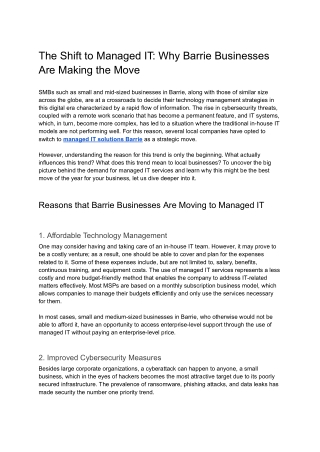 managed it solutions barrie