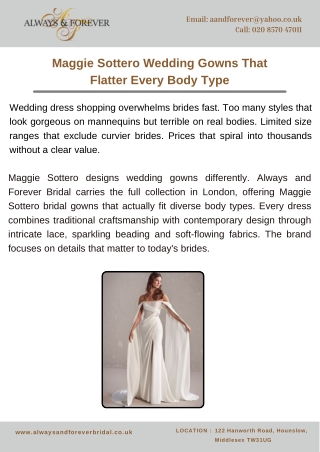 Maggie Sottero Wedding Gowns That Flatter Every Body Type