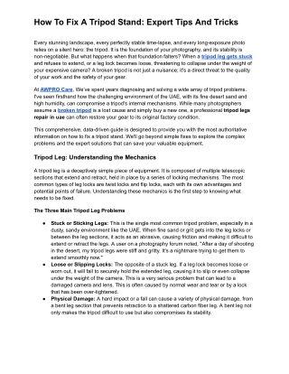 How To Fix A Tripod Stand_ Expert Tips And Tricks