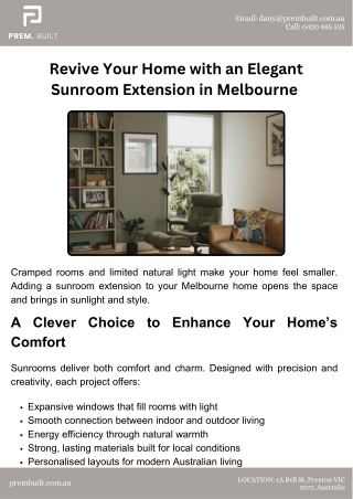 Revive Your Home with an Elegant Sunroom Extension in Melbourne