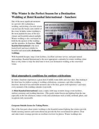 Winter Is the Perfect Season for a Destination Wedding