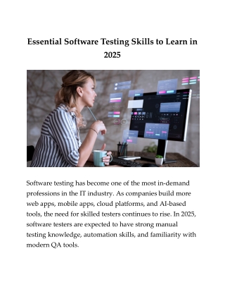 Essential Software Testing Skills to Learn