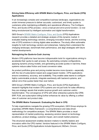 SPARK Matrix Configure, Price, and Quote (CPQ) Applications