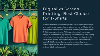 Digital vs Screen Printing Best Choice for T-Shirts