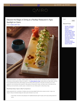 Rooftop Cafe In Agra - Qairo Agra