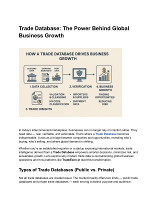 Trade Database The Power Behind Global Business Growth