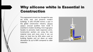 Why silicone white is Essential in Construction