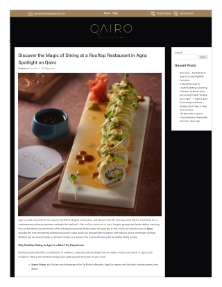 5 Star Restaurants In Agra - Qairo Agra