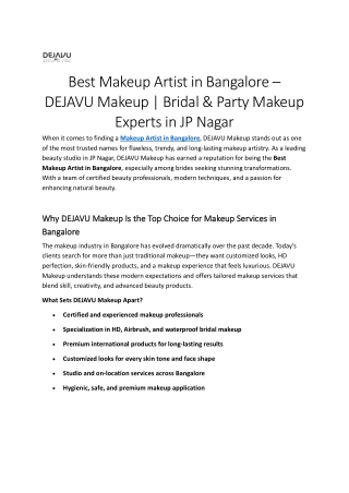 Best Makeup Artist in Bangalore – bridal makeup