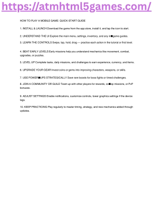 Play Exciting HTML5 Games Online | ATM HTML5 Games