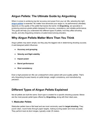 Airgun Pellets: The Complete Buyer’s Guide for Accuracy & Power by Airgunking