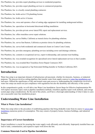 Water Line Installation: Key Steps for Successful Execution