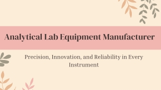 Analytical Lab Equipment Manufacturer
