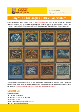 Buy Yu-Gi-Oh Singles