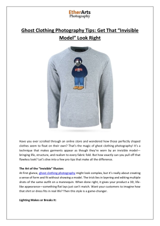 Ghost Clothing Photography Tips- Get That “Invisible Model” Look Right