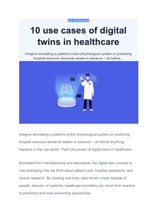 10 use cases of digital twins in healthcare