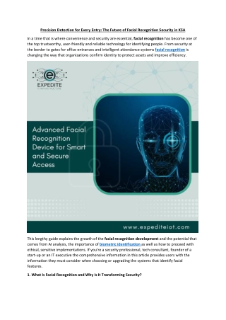 Precision Detection for Every Entry - The Future of Facial Recognition Security in KSA